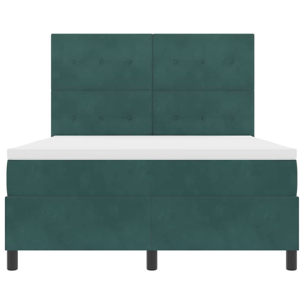 Postel s boxspringem s matrací Tmavě zelená 160 x 200 cm samet - obrázek 6