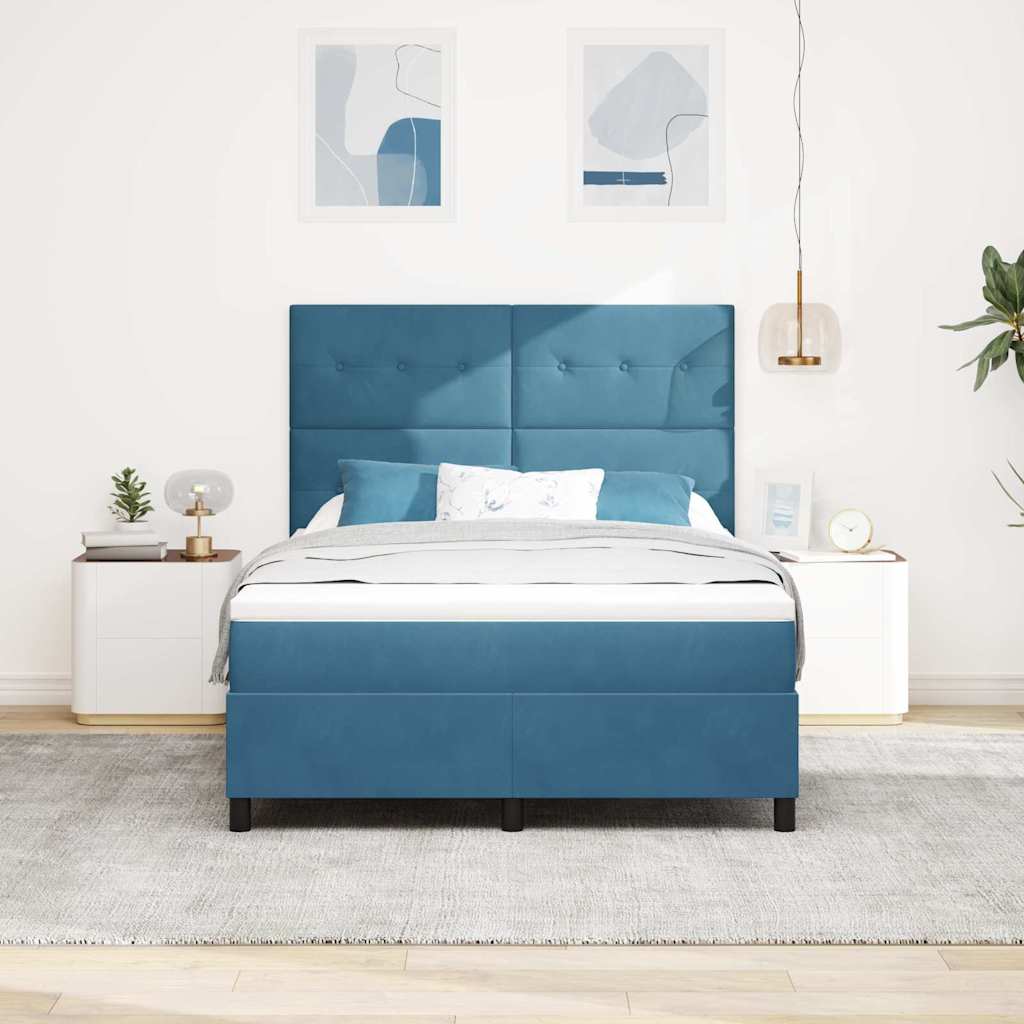 Thumbnail - vidaXL Boxspringbett mit Matratze Dunkelblau 160 x 200 cm Stoff