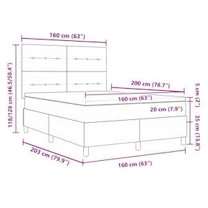 Postel s boxspringem s matrací Tmavě modrá 160 x 200 cm samet - obrázek 12