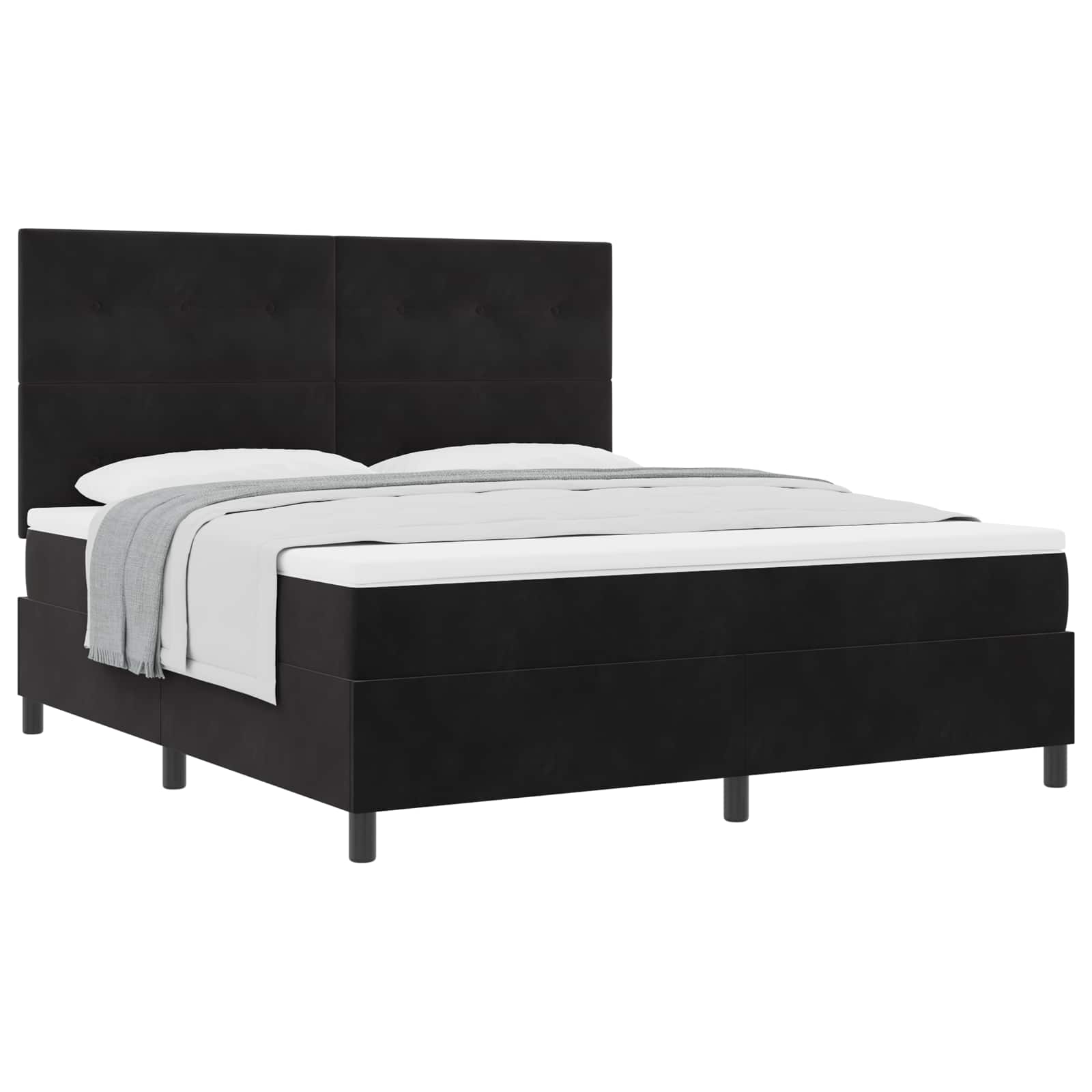 Thumbnail - vidaXL Boxspringbett mit Matratze Schwarz 180 x 200 cm Stoff