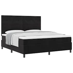 Postel s boxspringem s matrací s čelo Černý 180 x 200 cm samet - obrázek 2