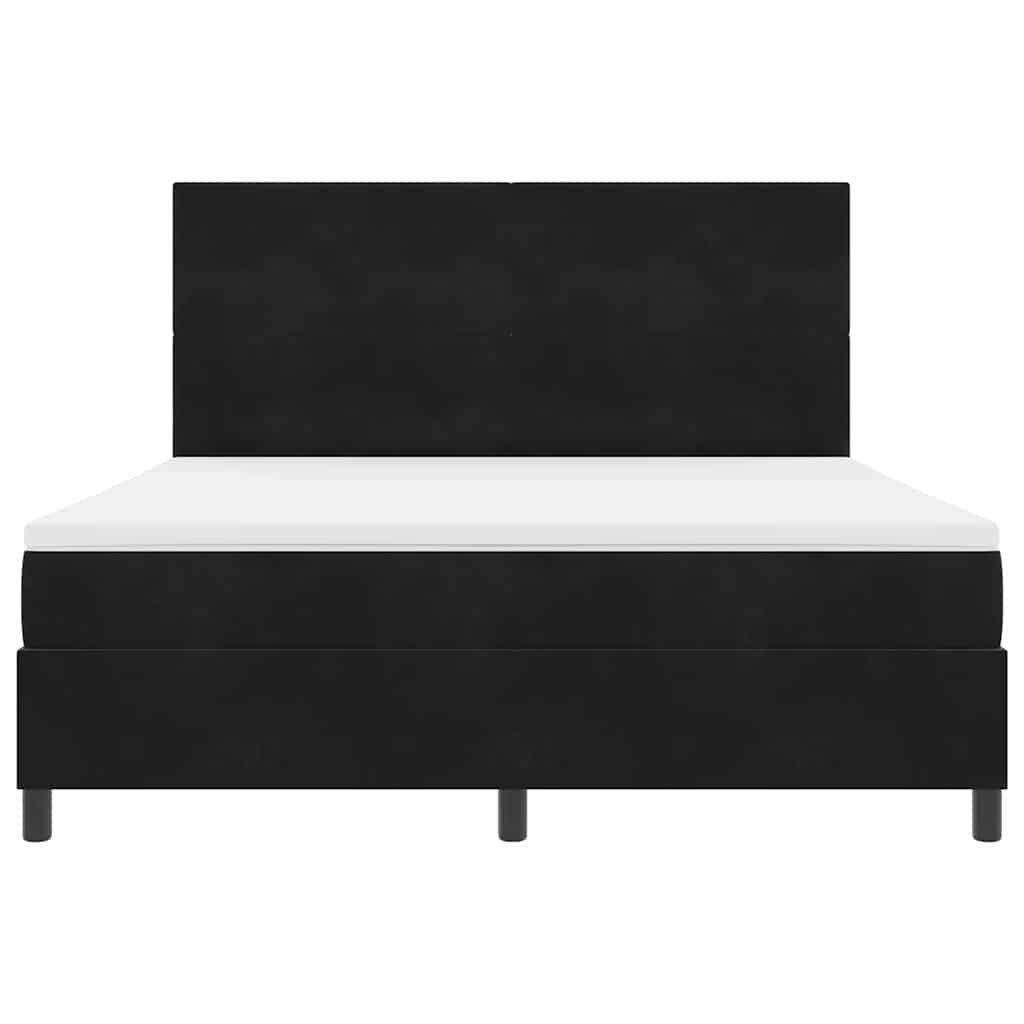 Postel s boxspringem s matrací s čelo Černý 180 x 200 cm samet - obrázek 7