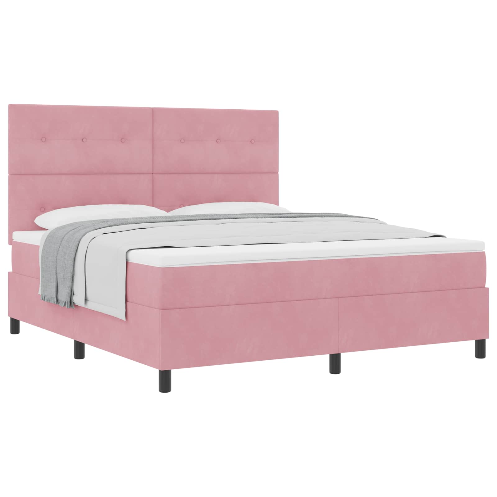 Thumbnail - vidaXL Boxspringbett mit Matratze mit Kopfteil Rosa 180 x 200 cm Stoff