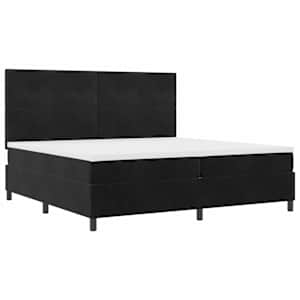 Postel s boxspringem s matrací s čelo Černý 200 x 200 cm samet - obrázek 5