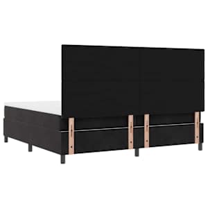 Postel s boxspringem s matrací s čelo Černý 200 x 200 cm samet - obrázek 9