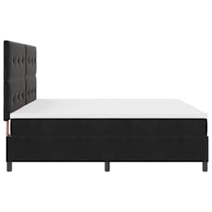 Postel s boxspringem s matrací s čelo Černý 200 x 200 cm samet - obrázek 8