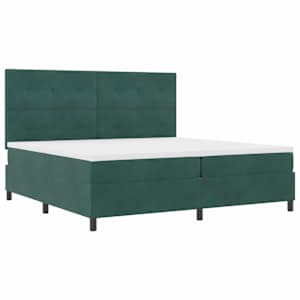 Postel s boxspringem s čelo Tmavě zelená 200 x 200 cm samet - obrázek 5