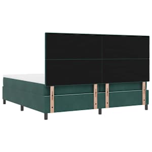 Postel s boxspringem s čelo Tmavě zelená 200 x 200 cm samet - obrázek 9