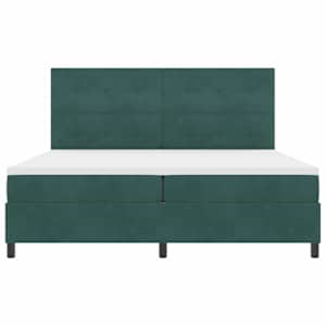 Postel s boxspringem s čelo Tmavě zelená 200 x 200 cm samet - obrázek 7