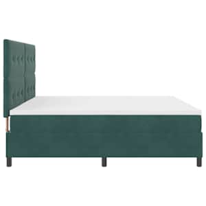 Postel s boxspringem s čelo Tmavě zelená 200 x 200 cm samet - obrázek 8