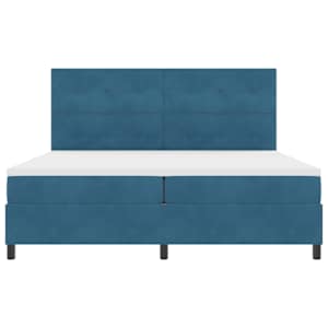 Postel s boxspringem s matrací Tmavě modrá 200 x 200 cm samet - obrázek 7