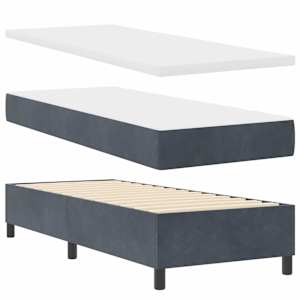 Postel s boxspringem s čelo Tmavě šedá 80 x 200 cm samet - obrázek 6