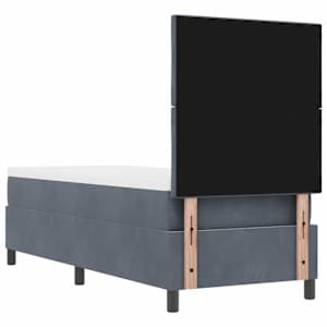 Postel s boxspringem s čelo Tmavě šedá 80 x 200 cm samet - obrázek 9