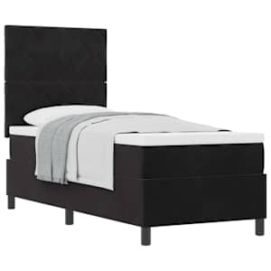 Postel s boxspringem s čelo Černý 80 x 200 cm samet - obrázek 2