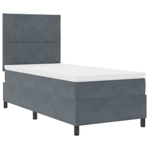 Postel s boxspringem s matrací Tmavě šedá 90 x 190 cm samet - obrázek 5