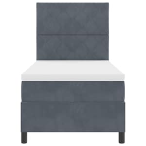Postel s boxspringem s matrací Tmavě šedá 90 x 190 cm samet - obrázek 7