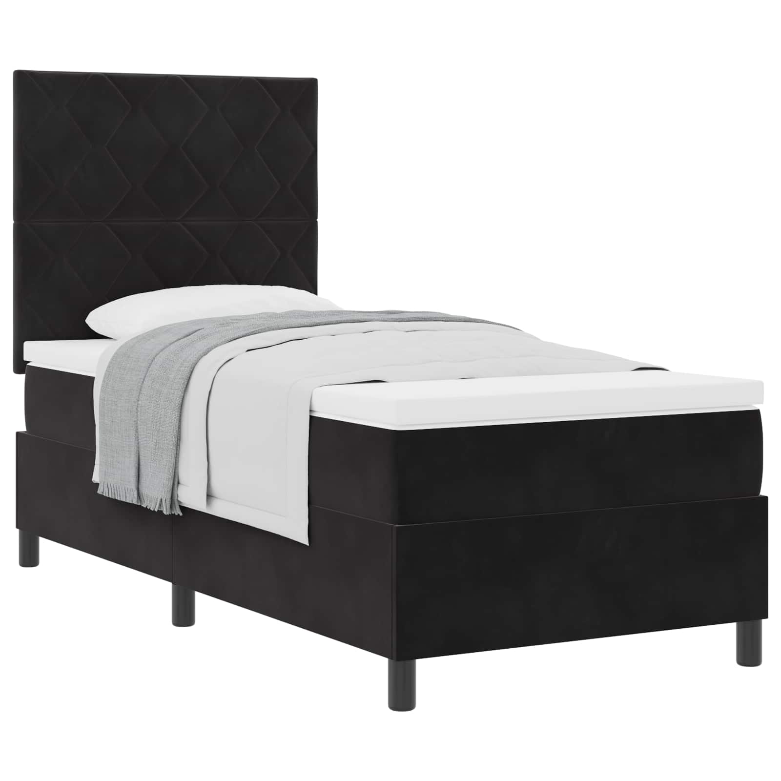 Thumbnail - vidaXL Boxspringbett mit Matratze Schwarz 90 x 200 cm Stoff