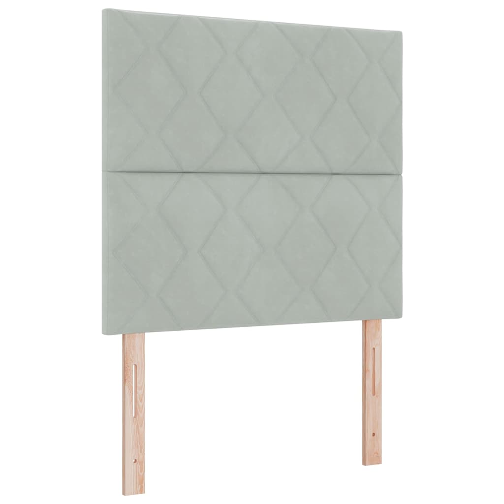 Thumbnail - vidaXL Boxspringbett mit Matratze Hellgrau 100 x 200 cm Samt