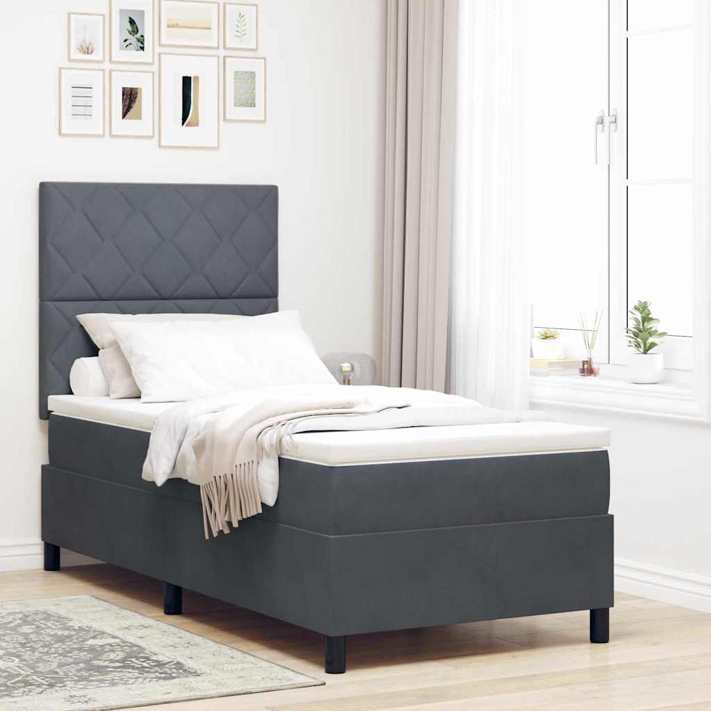 Box Spring Bed koos madratsiga Tume Hall 100x200 cm Velvet