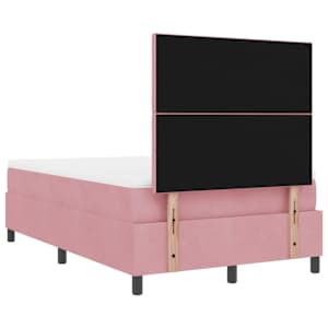Postel s boxspringem s čelo Růžová 120 x 190 cm samet - obrázek 9