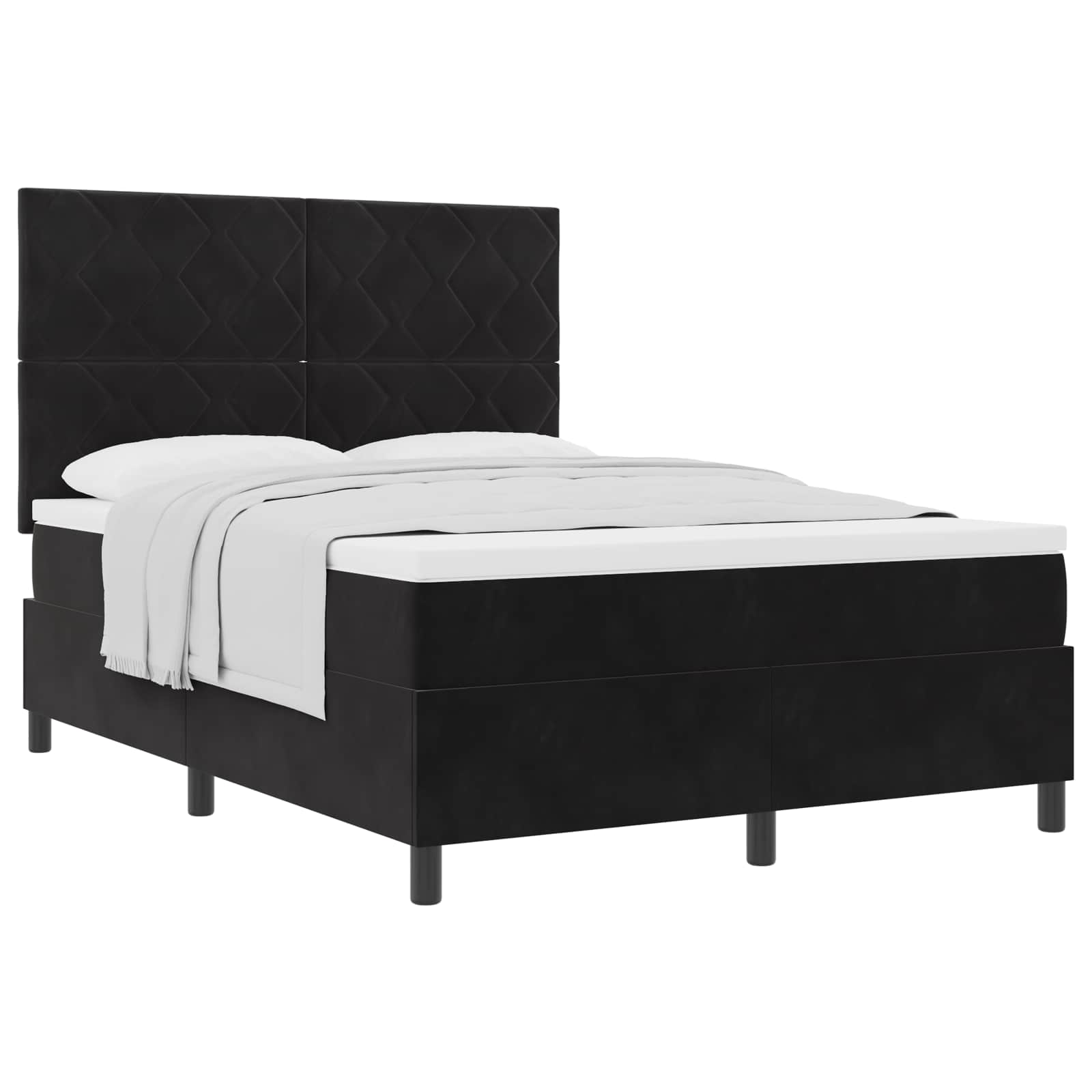 Thumbnail - vidaXL Boxspringbett mit Matratze Schwarz 140 x 200 cm Stoff