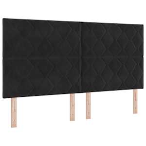 Postel s boxspringem s čelo Černý 180 x 200 cm samet - obrázek 4