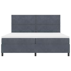 Postel s boxspringem s čelo Tmavě šedá 200 x 200 cm samet - obrázek 7