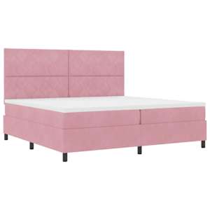 Postel s boxspringem s čelo Růžová 200 x 200 cm samet - obrázek 5