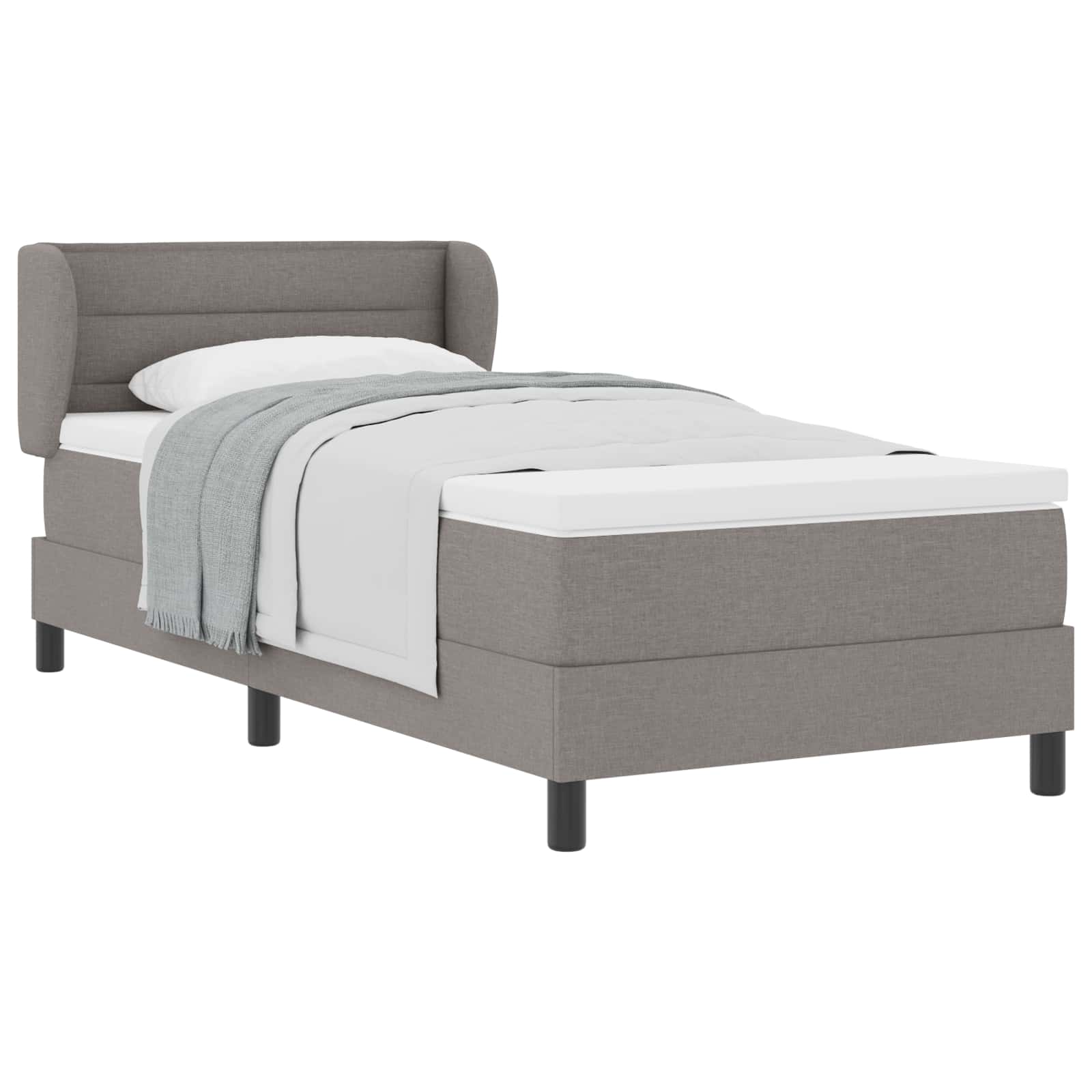 Postel s boxspringem s matrací s čelo Taupe 90 x 200 cm textil - obrázek 2