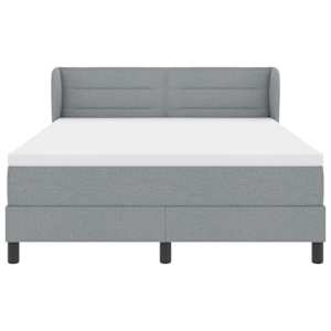 Postel s boxspringem s matrací Světle šedá 140 x 190 cm textil - obrázek 6