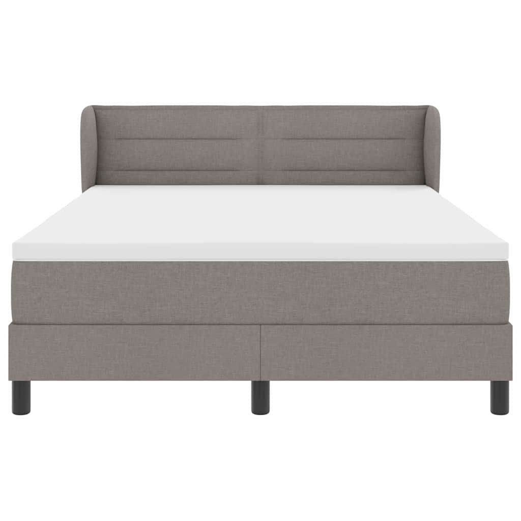 Postel s boxspringem s matrací s čelo Taupe 140 x 190 cm textil - obrázek 7