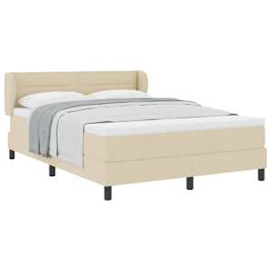 Postel s boxspringem s matrací Krémová 140 x 190 cm textil - obrázek 2