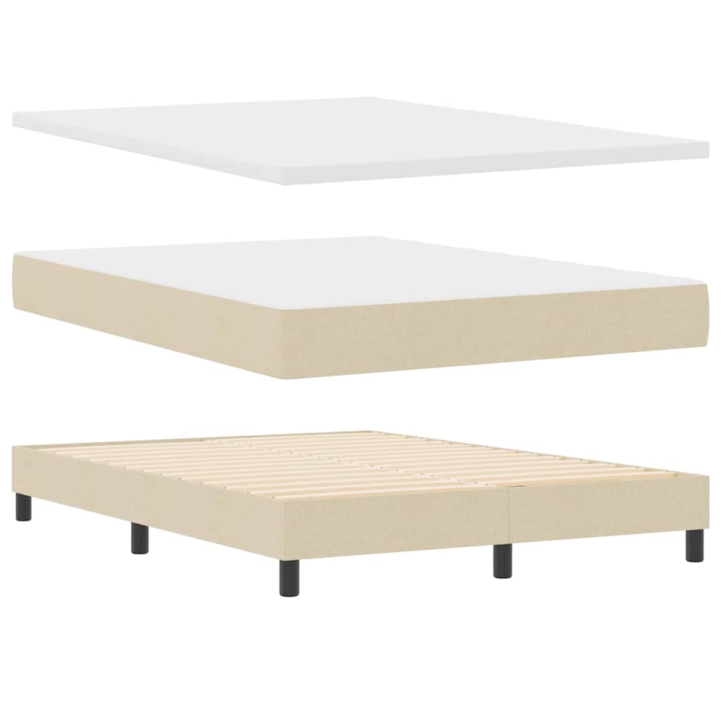 Postel s boxspringem s matrací Krémová 140 x 190 cm textil - obrázek 4