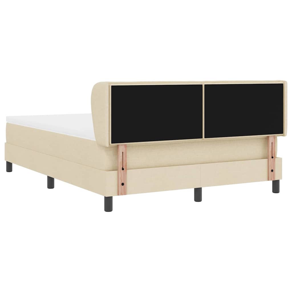 Postel s boxspringem s matrací Krémová 140 x 190 cm textil - obrázek 9