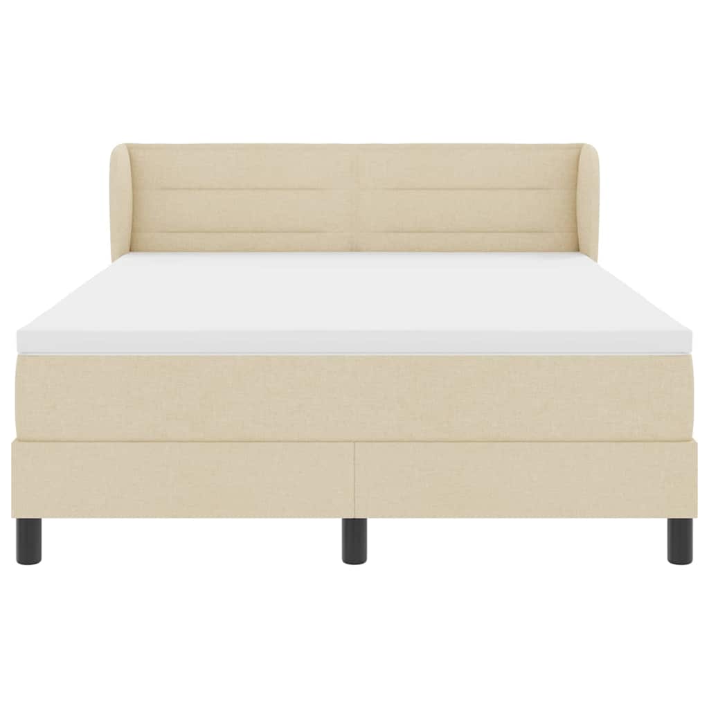 Postel s boxspringem s matrací Krémová 140 x 190 cm textil - obrázek 7