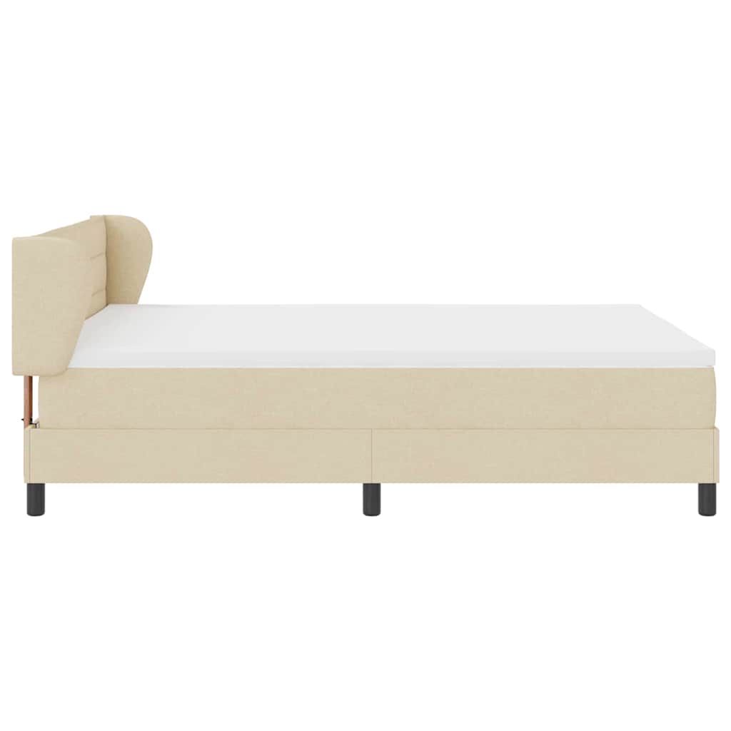 Postel s boxspringem s matrací Krémová 140 x 190 cm textil - obrázek 8