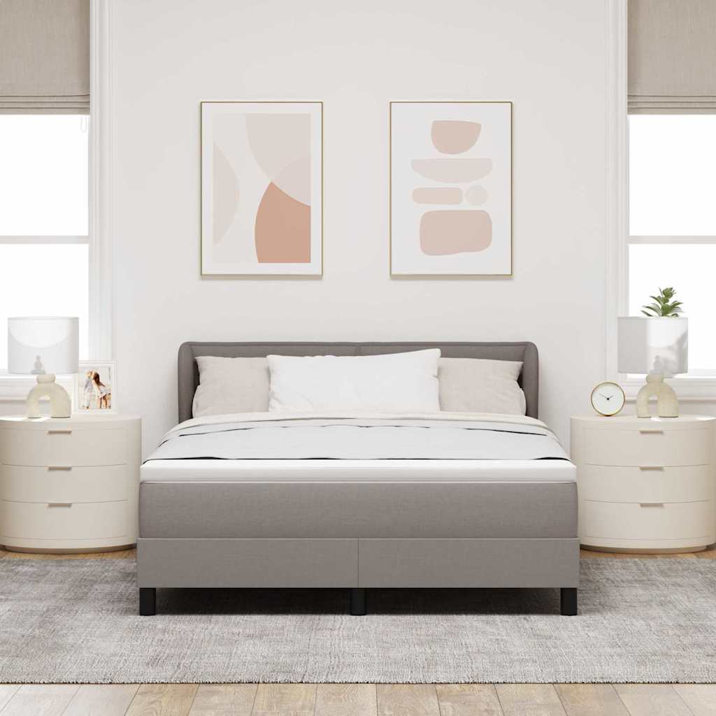 Postel s boxspringem s matrací s čelo Taupe 140 x 200 cm textil - obrázek 3