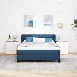 Postel s boxspringem s čelo Modrá 140 x 200 cm textil - obrázek 3