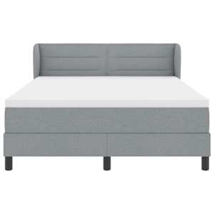 Postel s boxspringem s čelo Světle šedá 160 x 200 cm textil - obrázek 7