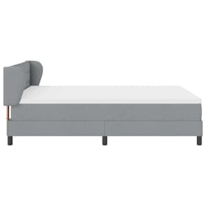 Postel s boxspringem s čelo Světle šedá 160 x 200 cm textil - obrázek 8