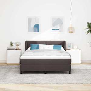 Postel s boxspringem s čelo Tmavě hnědá 160 x 200 cm textil - obrázek 3