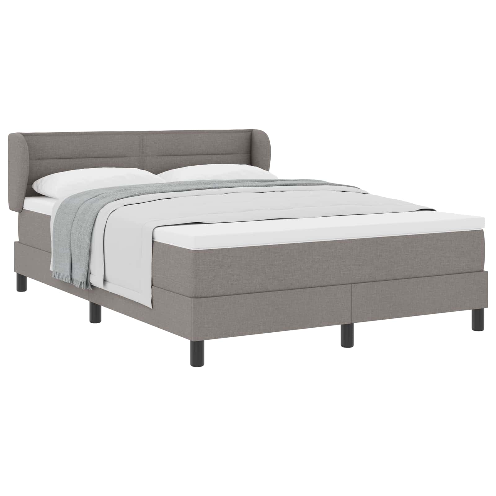 vidaXL Postel s boxspringem s čelo Taupe 160 x 200 cm textil