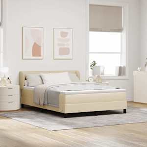 Postel s boxspringem s matrací Krémová 160 x 200 cm textil - obrázek 1