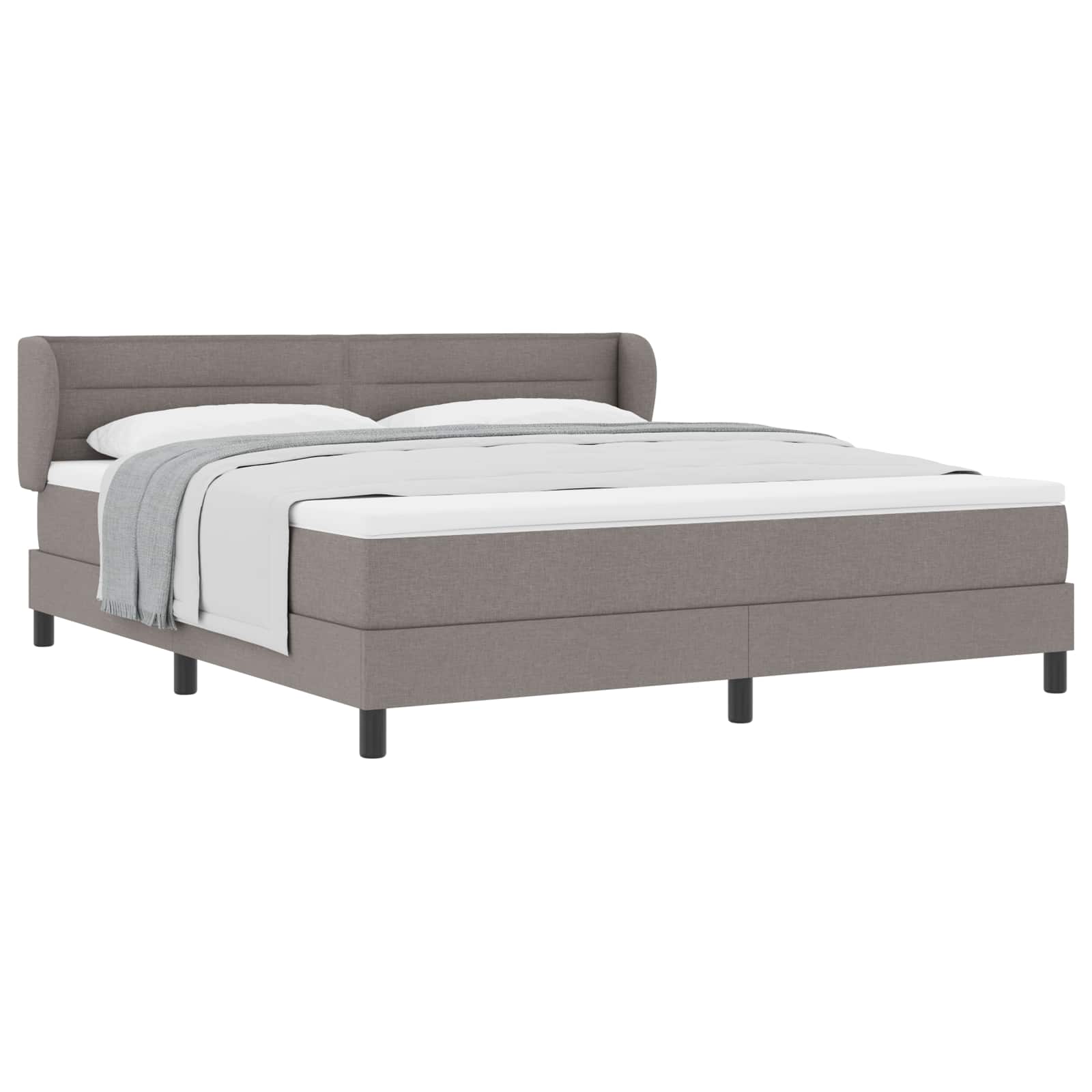 Postel s boxspringem s matrací s čelo Taupe 180 x 200 cm textil - obrázek 2