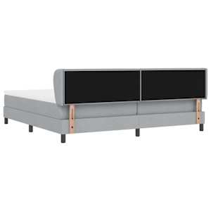 Postel s boxspringem s čelo Světle šedá 200 x 200 cm textil - obrázek 9