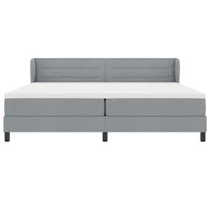 Postel s boxspringem s čelo Světle šedá 200 x 200 cm textil - obrázek 7