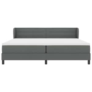 Postel s boxspringem s čelo Tmavě šedá 200 x 200 cm textil - obrázek 7