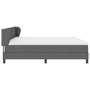 Postel s boxspringem s čelo Tmavě šedá 200 x 200 cm textil - obrázek 8