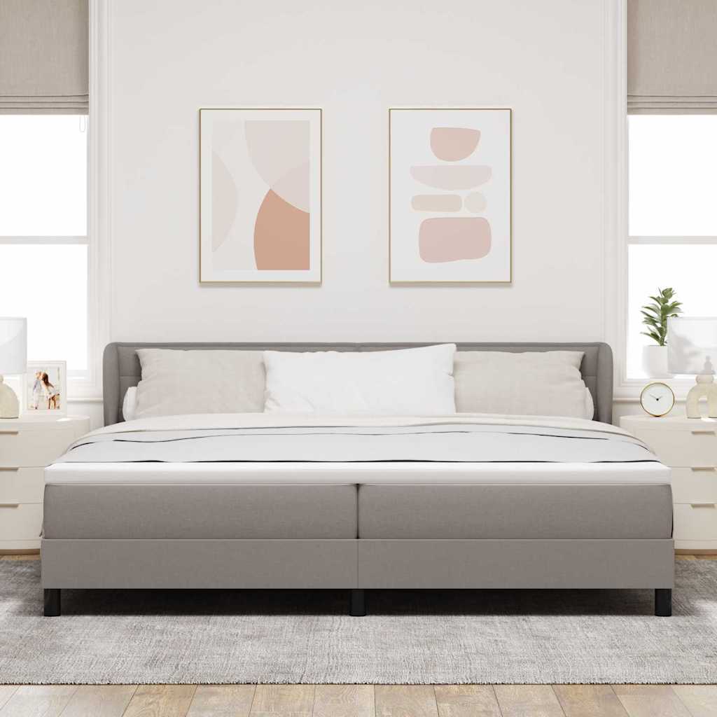 Postel s boxspringem s matrací s čelo Taupe 200 x 200 cm textil - obrázek 3