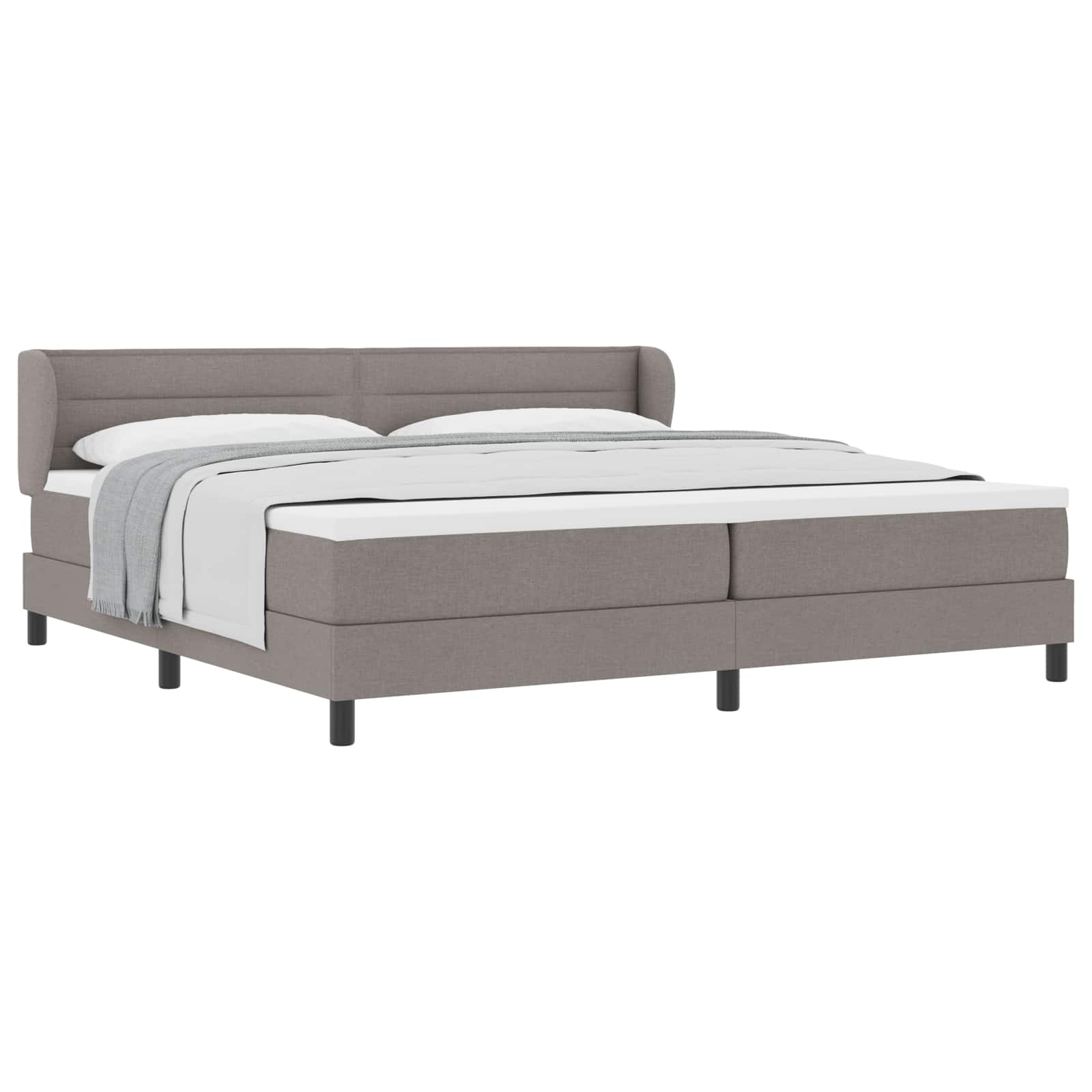 Postel s boxspringem s matrací s čelo Taupe 200 x 200 cm textil - obrázek 2